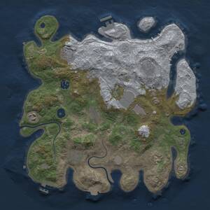 Thumbnail Rust Map: Procedural Map, Size: 3500, Seed: 33250158, 15 Monuments