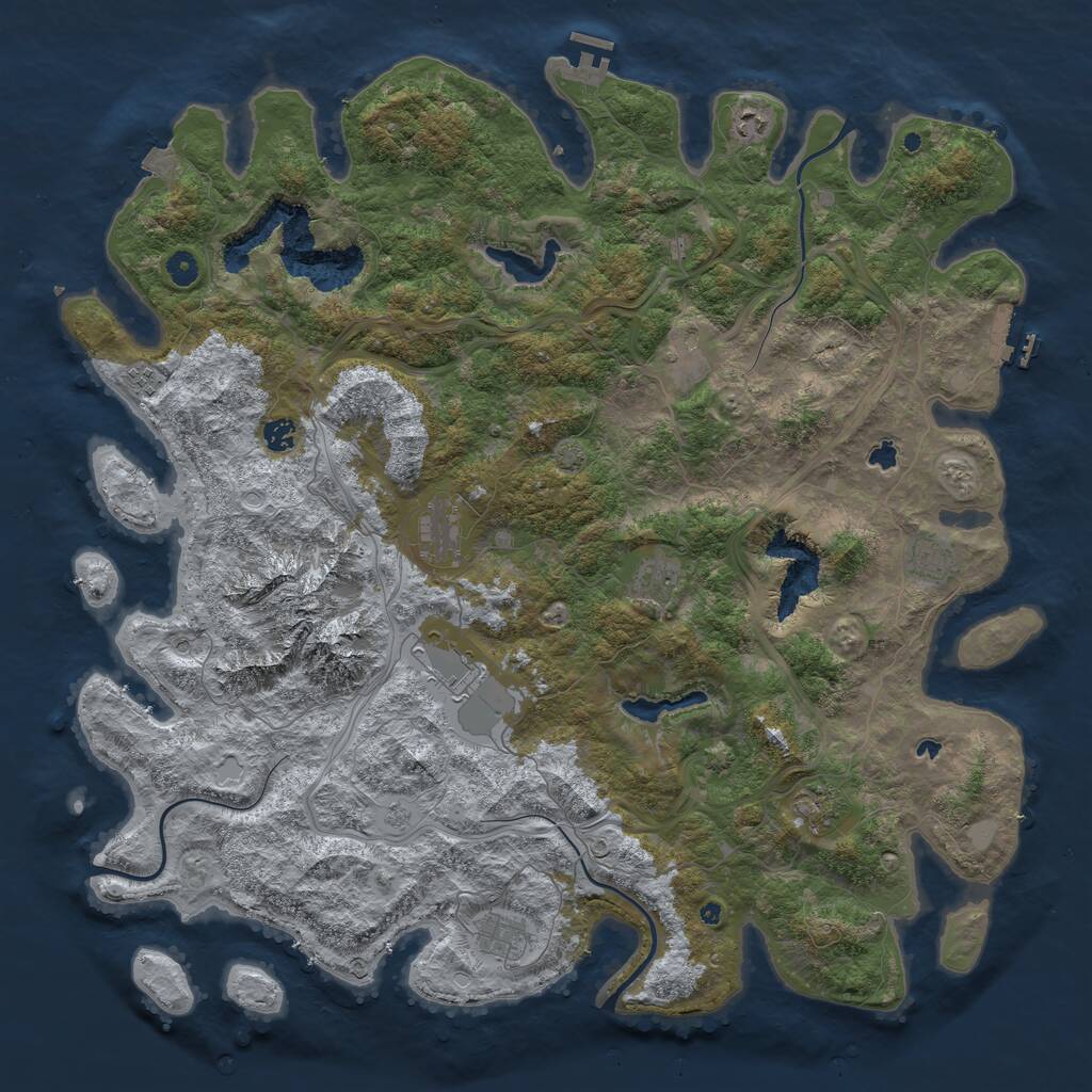 Rust Map: Procedural Map, Size: 5000, Seed: 31094234, 16 Monuments