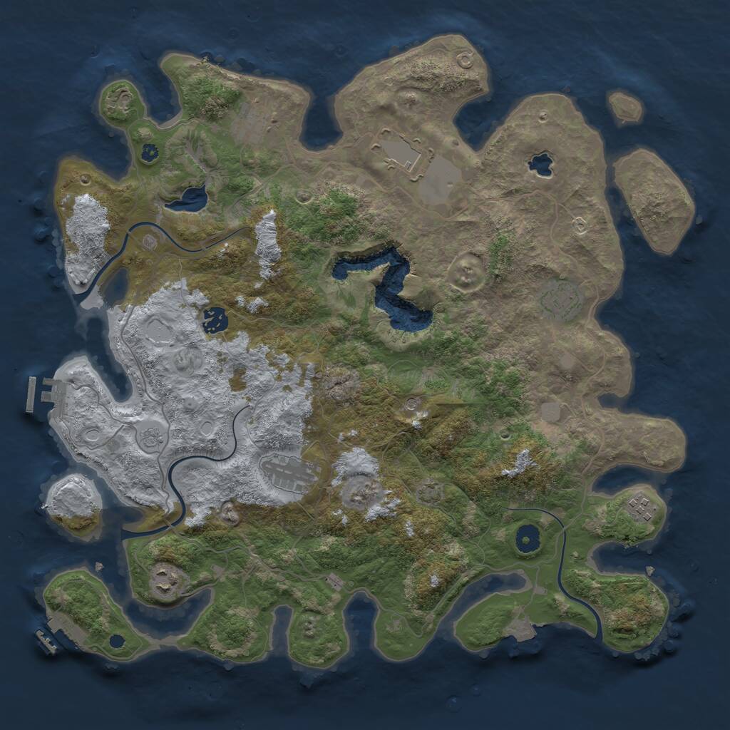 Rust Map: Procedural Map, Size: 4096, Seed: 1429866859, 13 Monuments
