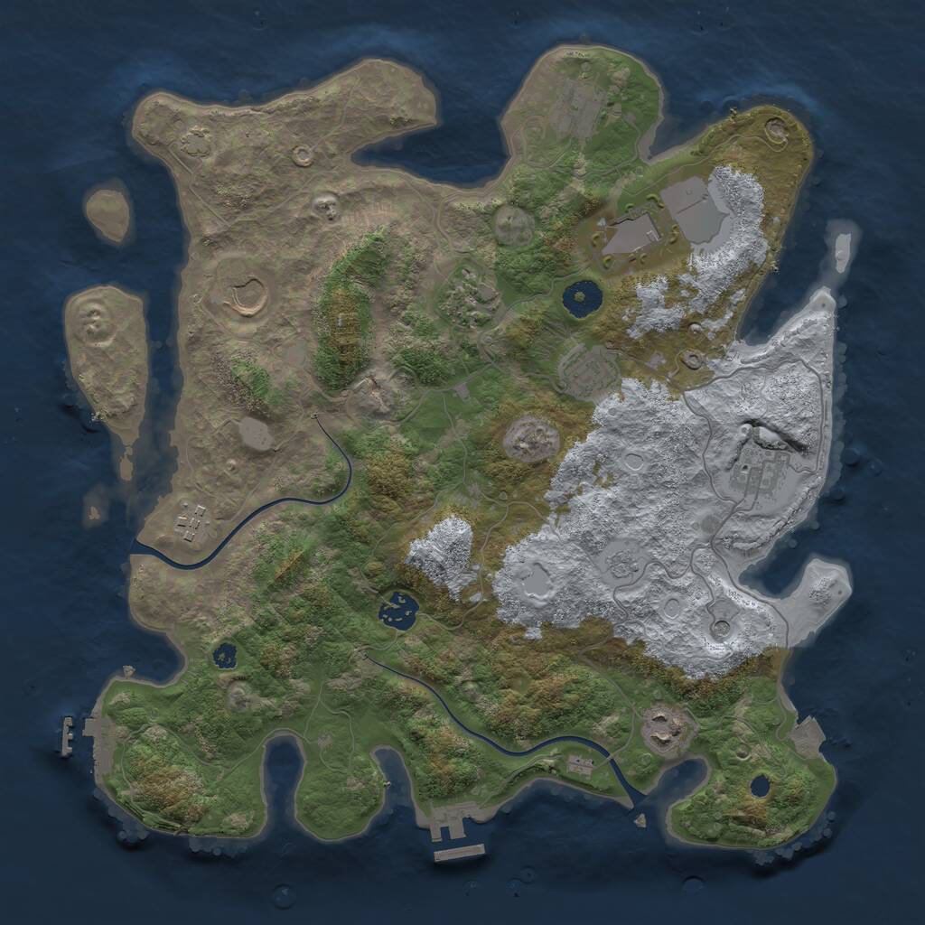 Rust Map: Procedural Map, Size: 3700, Seed: 531470833, 15 Monuments