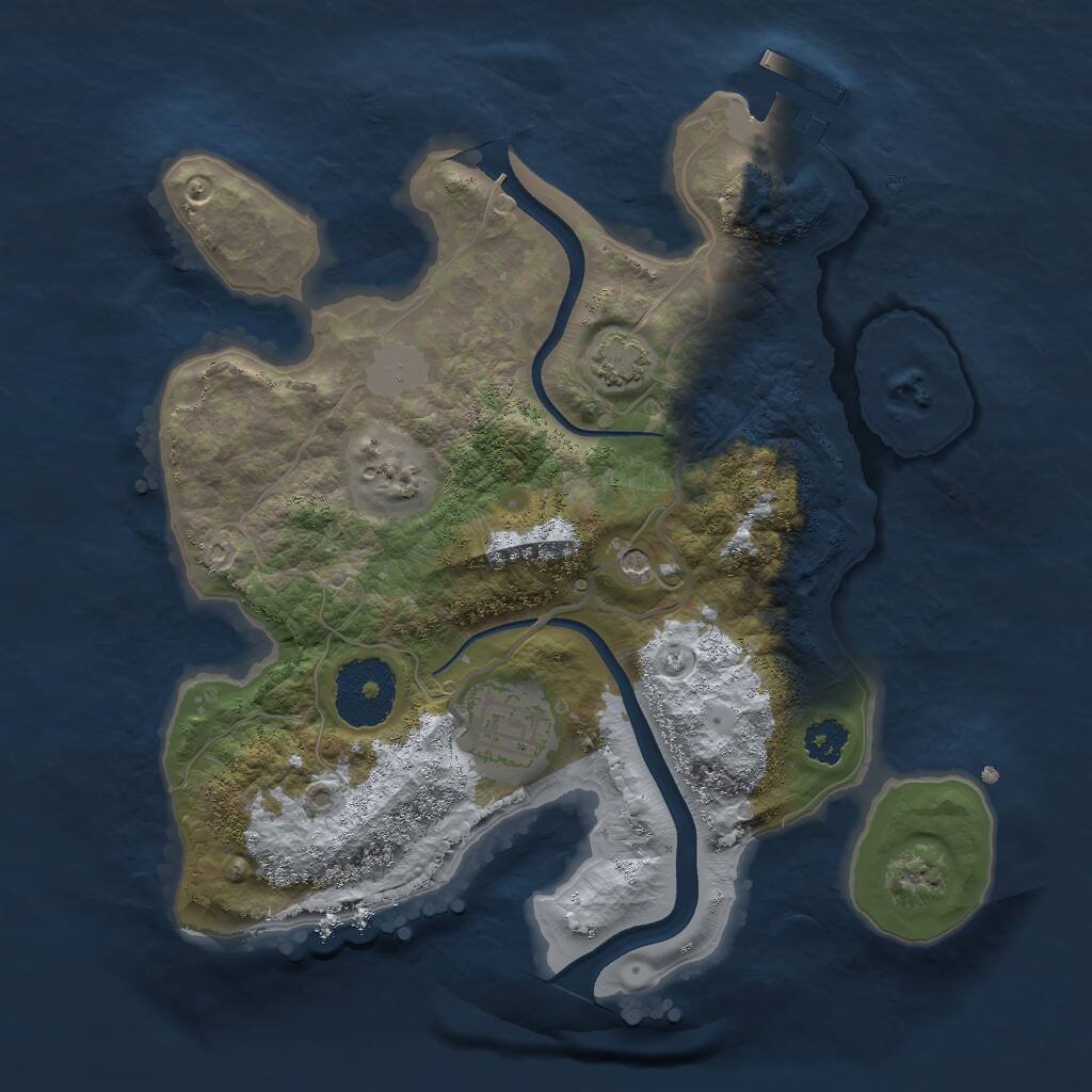 Rust Map: Procedural Map, Size: 2500, Seed: 1000000, 5 Monuments
