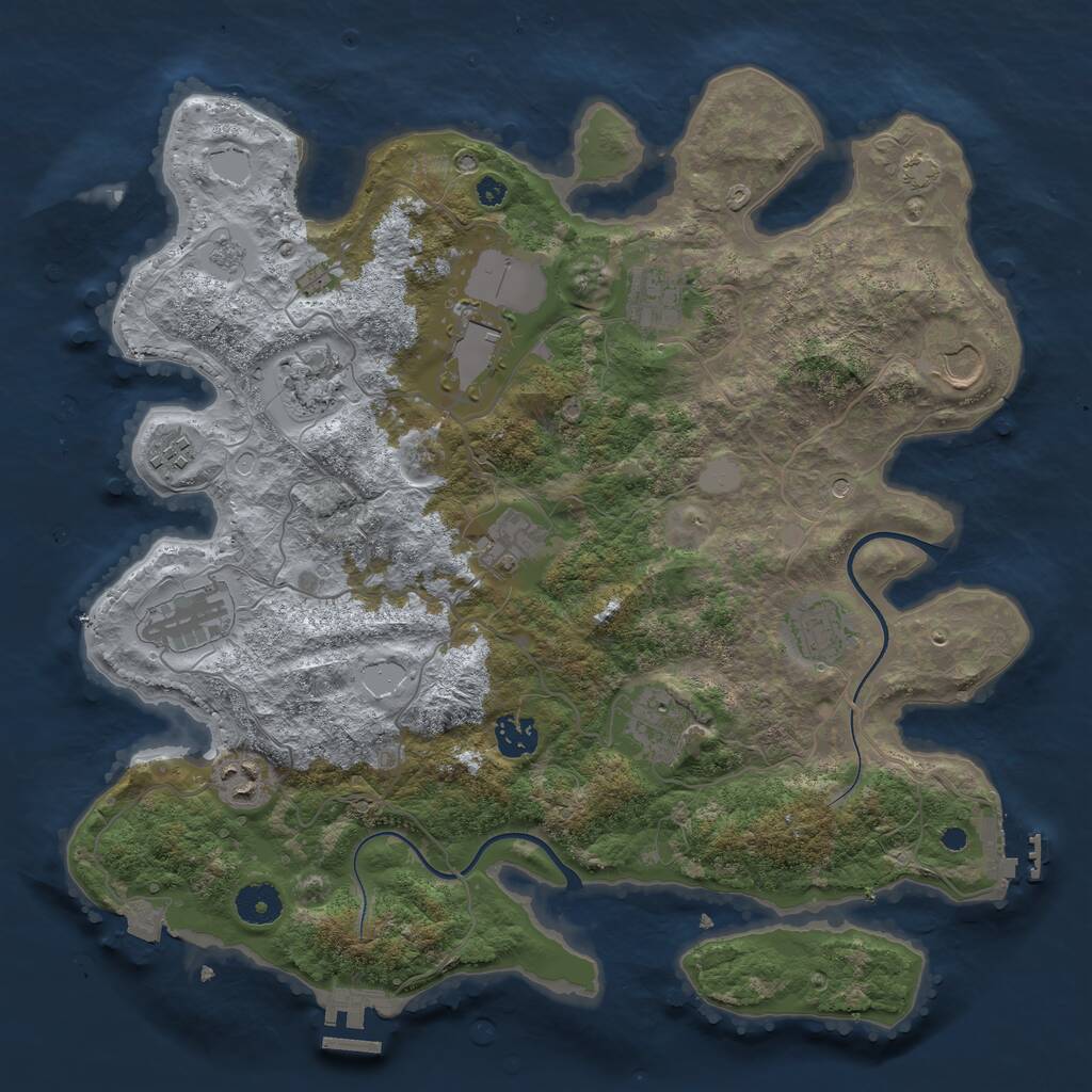 Rust Map: Procedural Map, Size: 3750, Seed: 1435005905, 17 Monuments