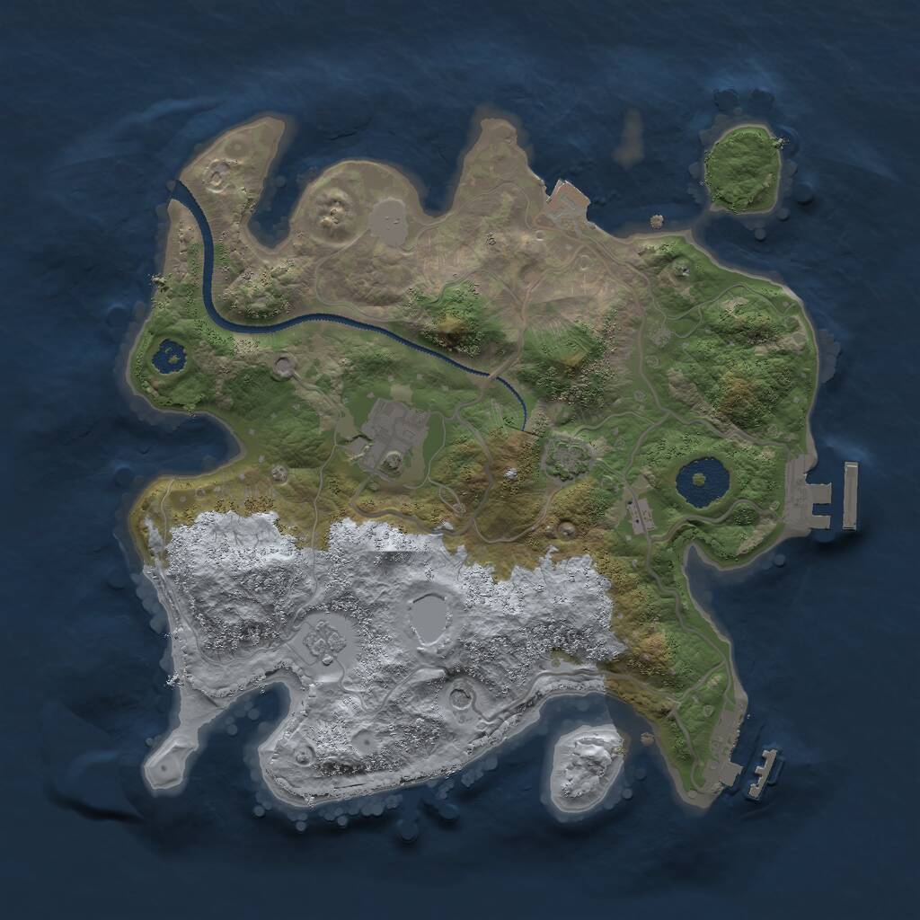 Rust Map: Procedural Map, Size: 2750, Seed: 1788568608, 7 Monuments