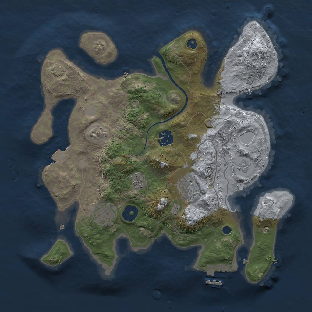 Rust Map: Procedural Map, Size: 3000, Seed: 20111975, 8 Monuments