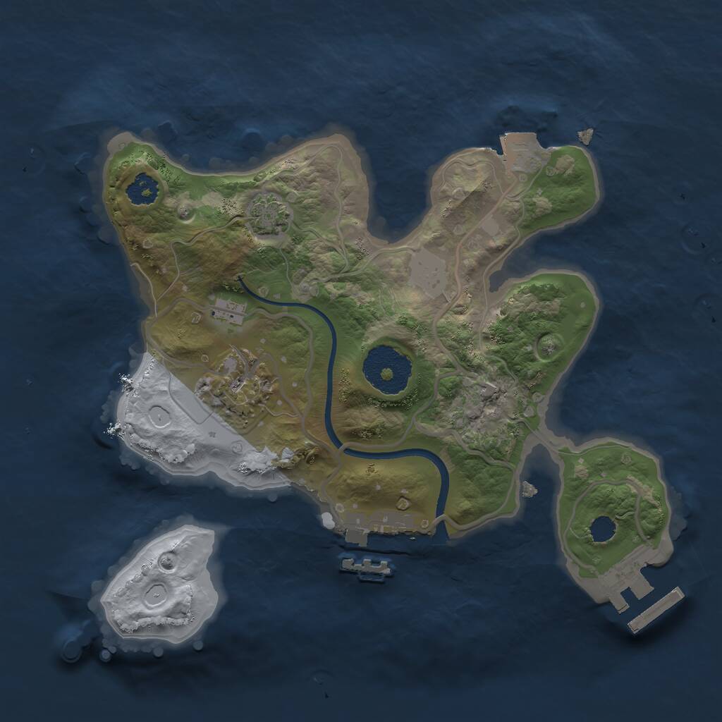 Rust Map: Procedural Map, Size: 2300, Seed: 1654094822, 5 Monuments