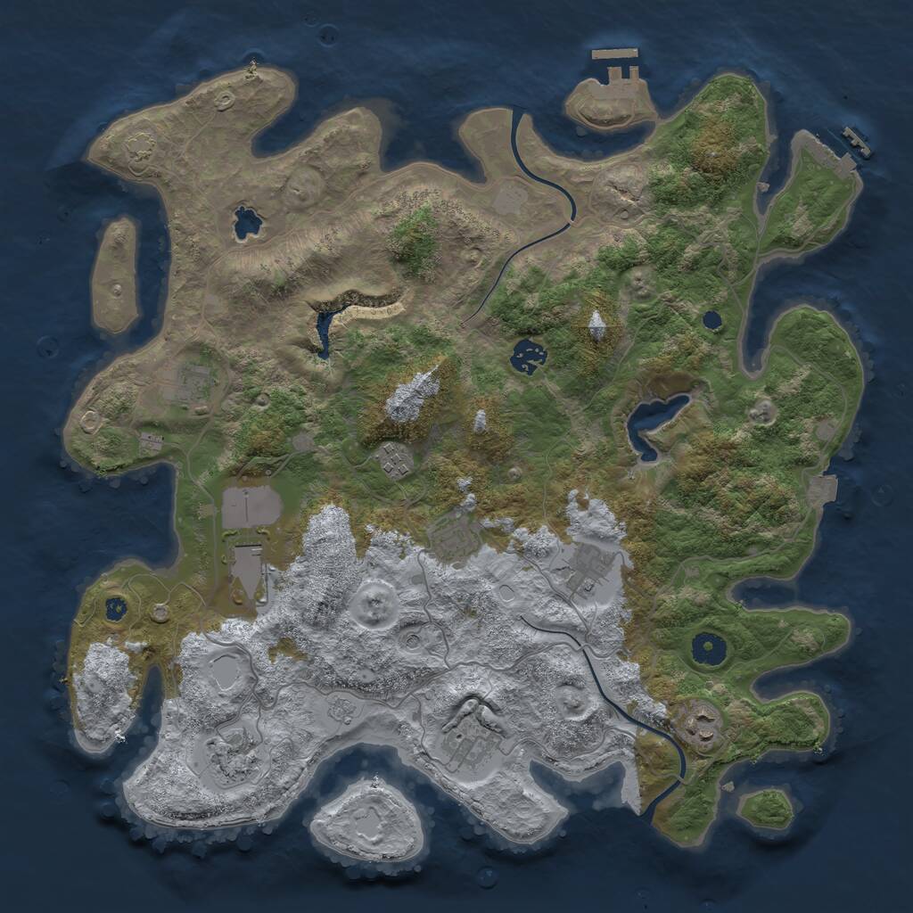 Rust Map: Procedural Map, Size: 4000, Seed: 87265, 15 Monuments
