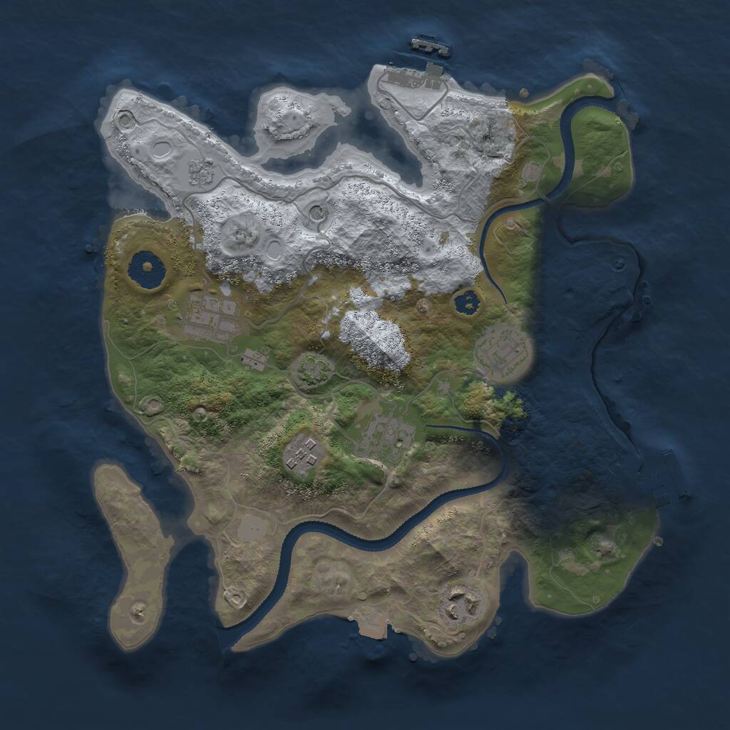 Rust Map: Procedural Map, Size: 3000, Seed: 483700097, 11 Monuments