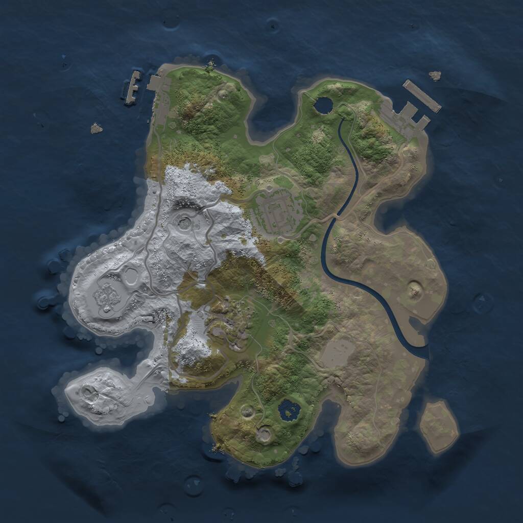 Rust Map: Procedural Map, Size: 2400, Seed: 1985238766, 7 Monuments