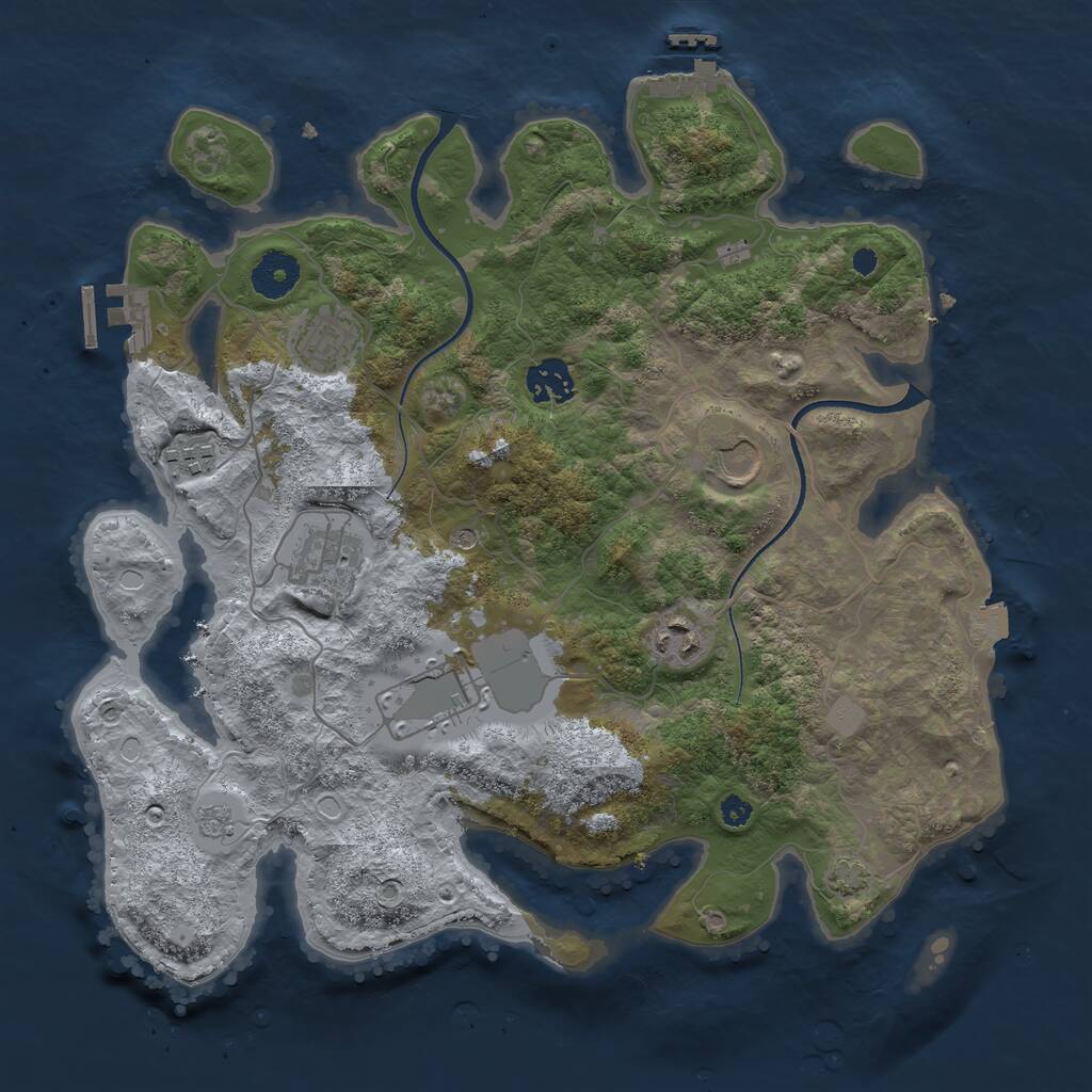 Rust Map: Procedural Map, Size: 3500, Seed: 1717397213, 13 Monuments