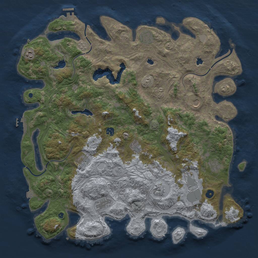 Rust Map: Procedural Map, Size: 4700, Seed: 1896874196, 17 Monuments