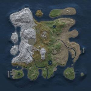 Thumbnail Rust Map: Procedural Map, Size: 3000, Seed: 1637141907, 7 Monuments
