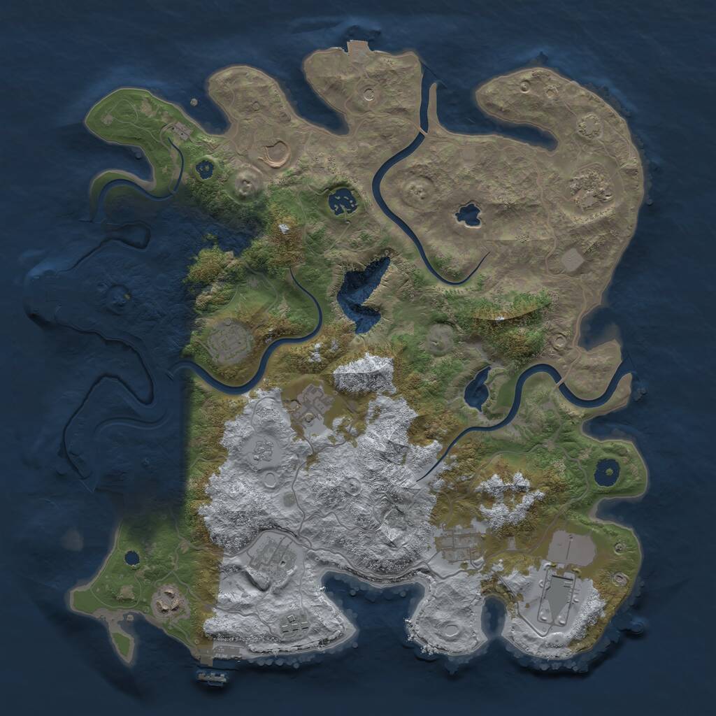 Rust Map: Procedural Map, Size: 4000, Seed: 1489574473, 16 Monuments