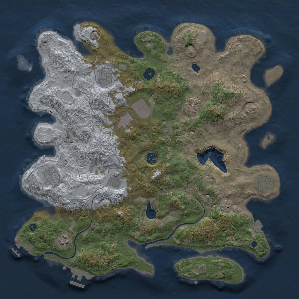 Rust Map: Procedural Map, Size: 4000, Seed: 1435005905, 15 Monuments