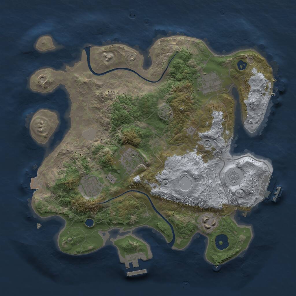 Rust Map: Procedural Map, Size: 3000, Seed: 85235, 10 Monuments