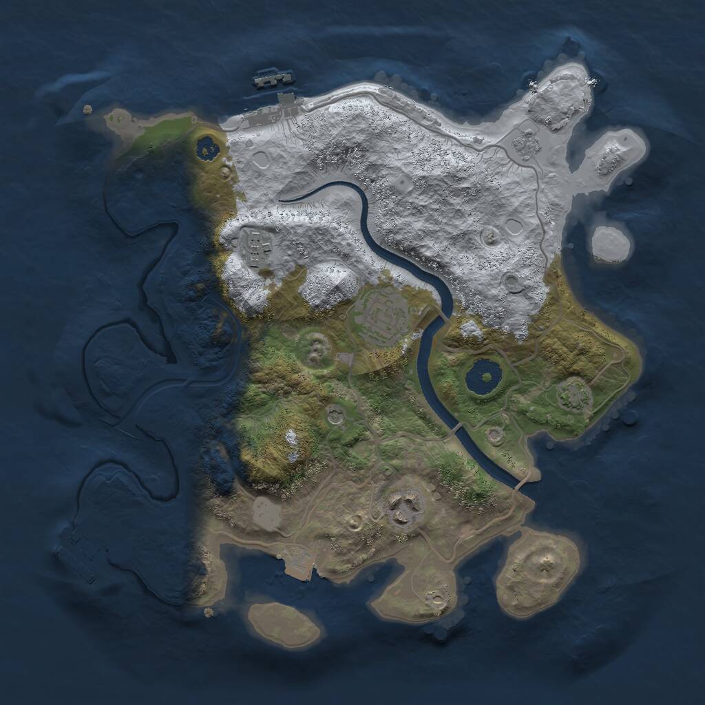 Rust Map: Procedural Map, Size: 3000, Seed: 9993, 9 Monuments