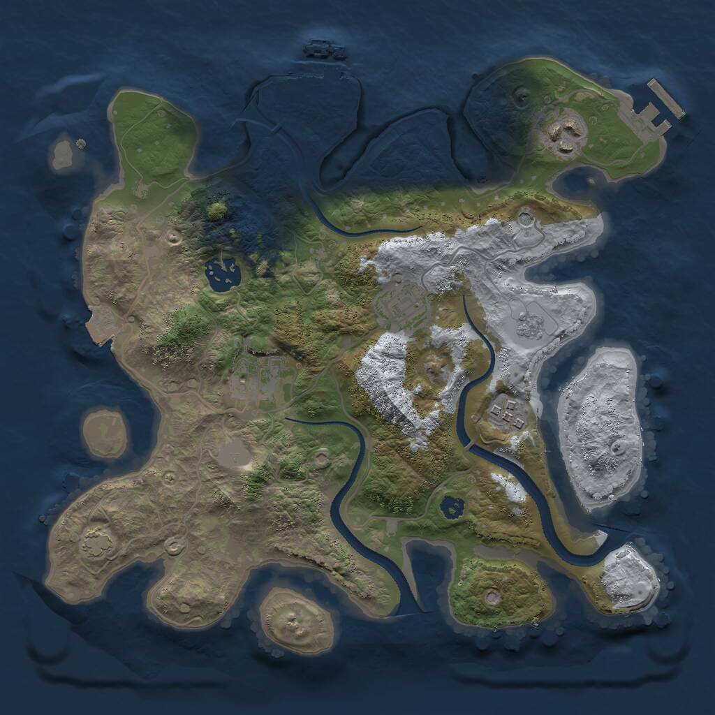 Rust Map: Procedural Map, Size: 3000, Seed: 68335220, 11 Monuments