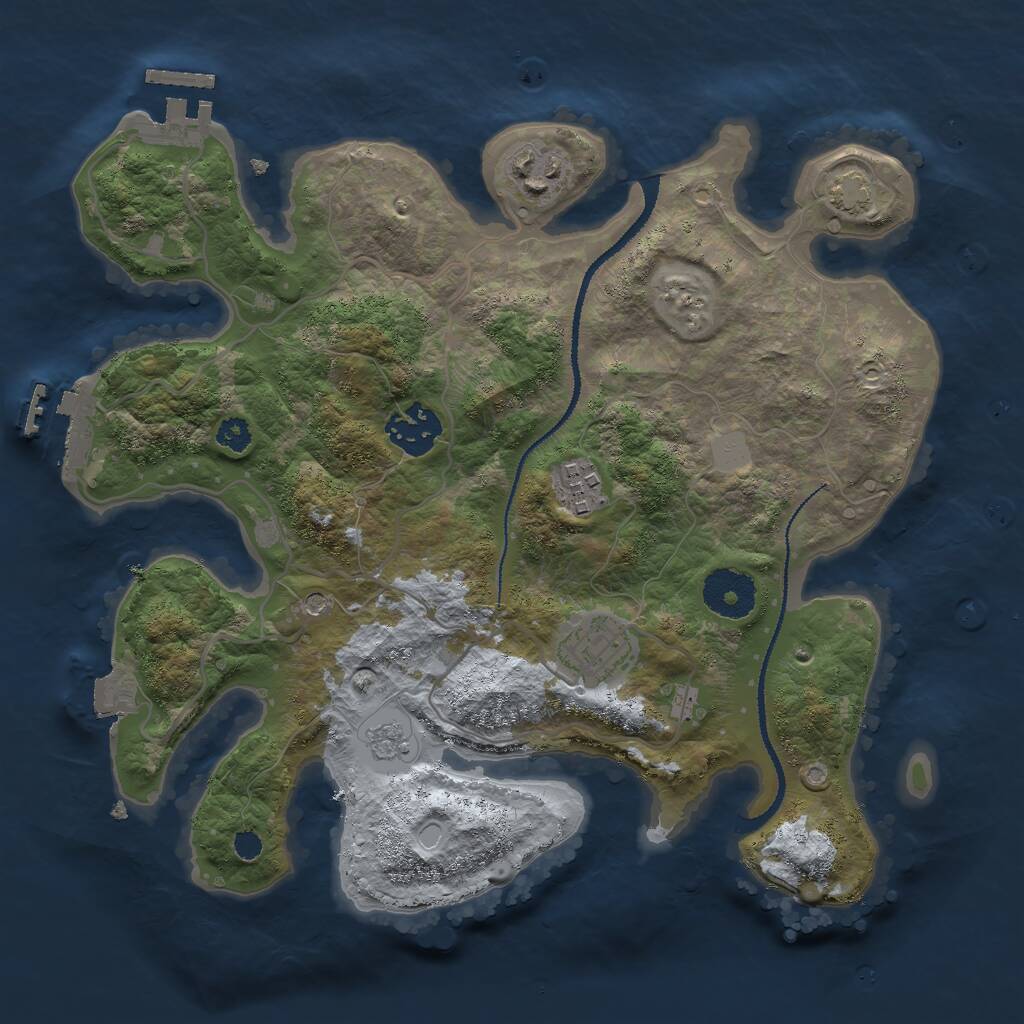 Rust Map: Procedural Map, Size: 3000, Seed: 28188, 10 Monuments