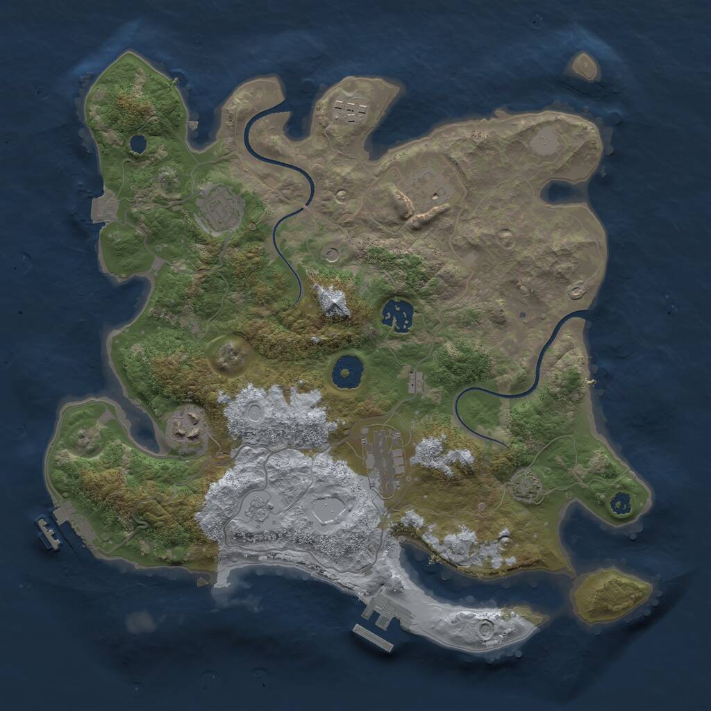 Rust Map: Procedural Map, Size: 3300, Seed: 723195903, 12 Monuments