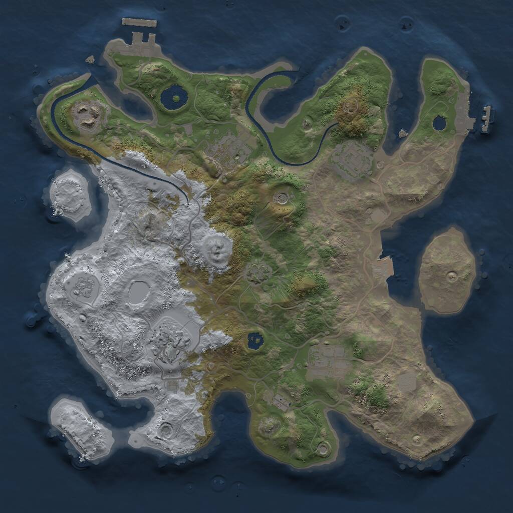 Rust Map: Procedural Map, Size: 3000, Seed: 1466587851, 11 Monuments