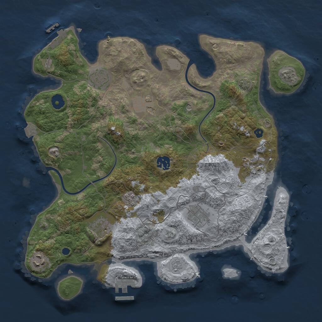 Rust Map: Procedural Map, Size: 3498, Seed: 481981, 14 Monuments