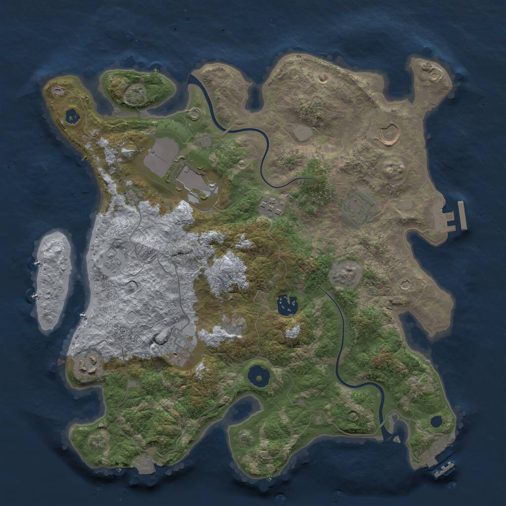 Rust Map: Procedural Map, Size: 3500, Seed: 234967991, 13 Monuments