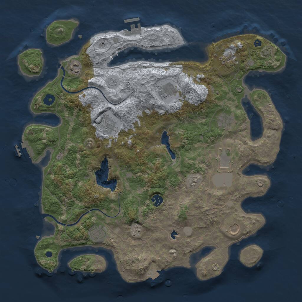 Rust Map: Procedural Map, Size: 4000, Seed: 1248485422, 16 Monuments