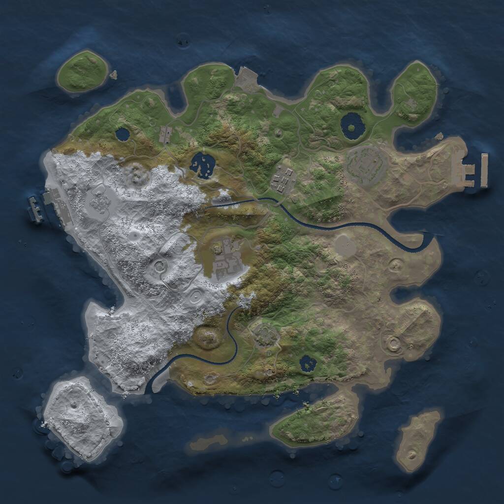 Rust Map: Procedural Map, Size: 3000, Seed: 19130213, 10 Monuments