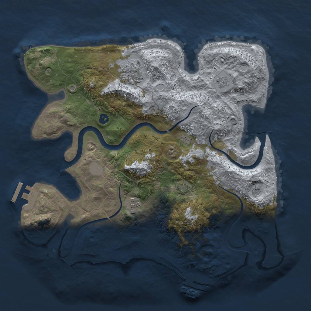 Rust Map: Procedural Map, Size: 3000, Seed: 2016193043, 8 Monuments