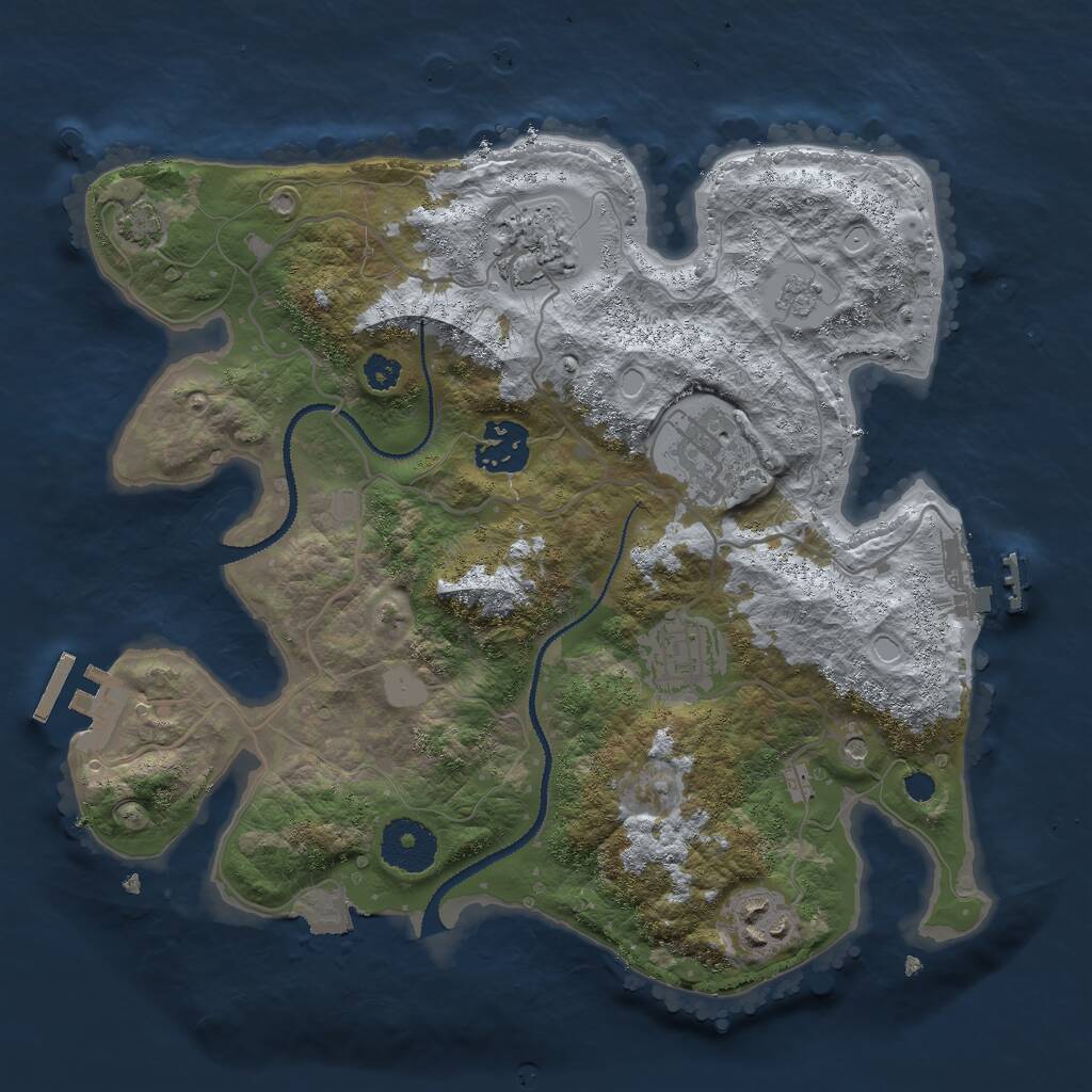 Rust Map: Procedural Map, Size: 3000, Seed: 2016193043, 11 Monuments