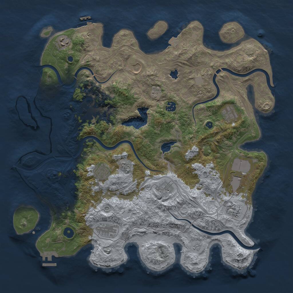 Rust Map: Procedural Map, Size: 4250, Seed: 1848562707, 17 Monuments