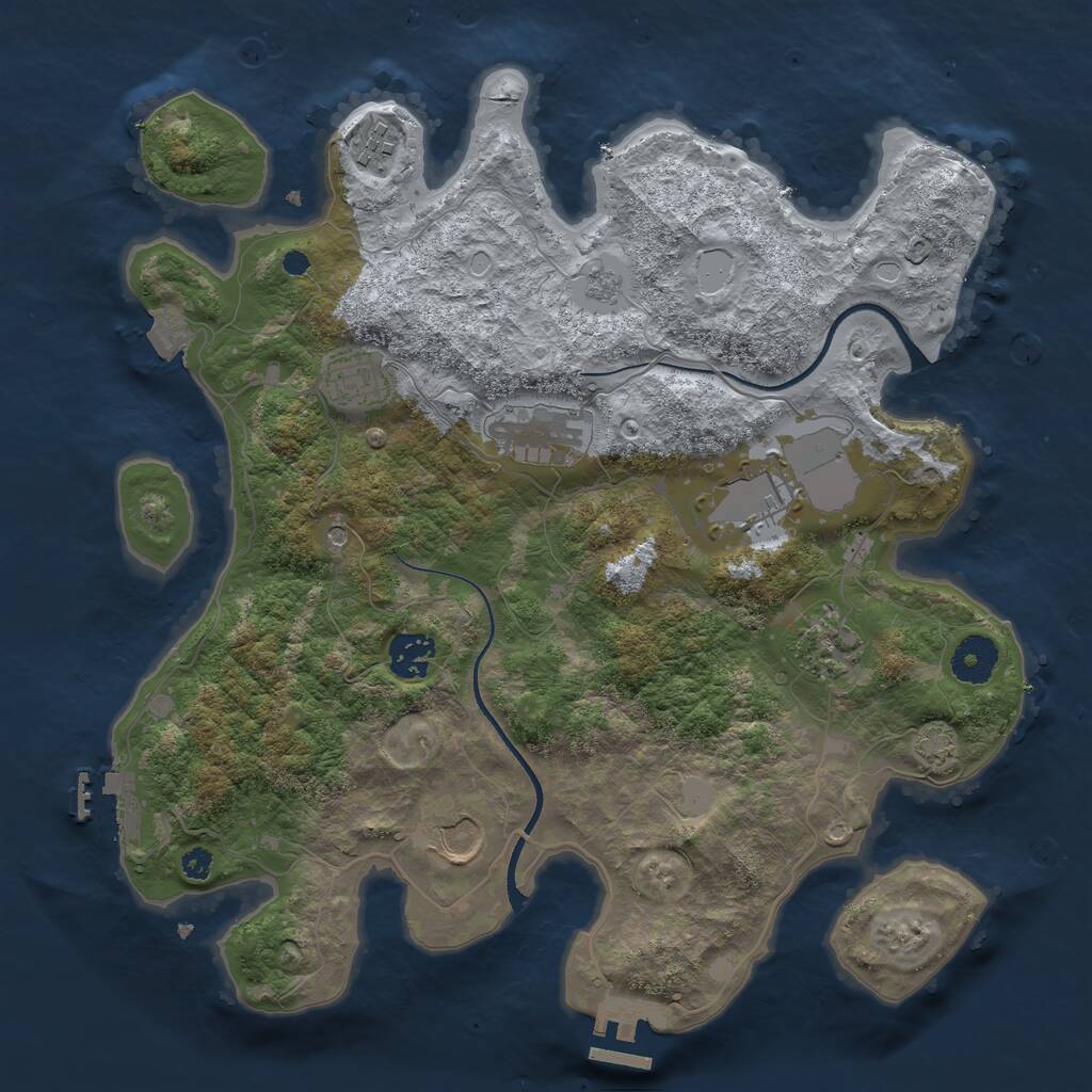 Rust Map: Procedural Map, Size: 3500, Seed: 1636381682, 13 Monuments