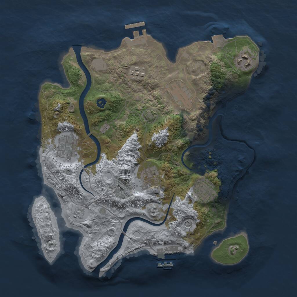 Rust Map: Procedural Map, Size: 3000, Seed: 627060890, 12 Monuments