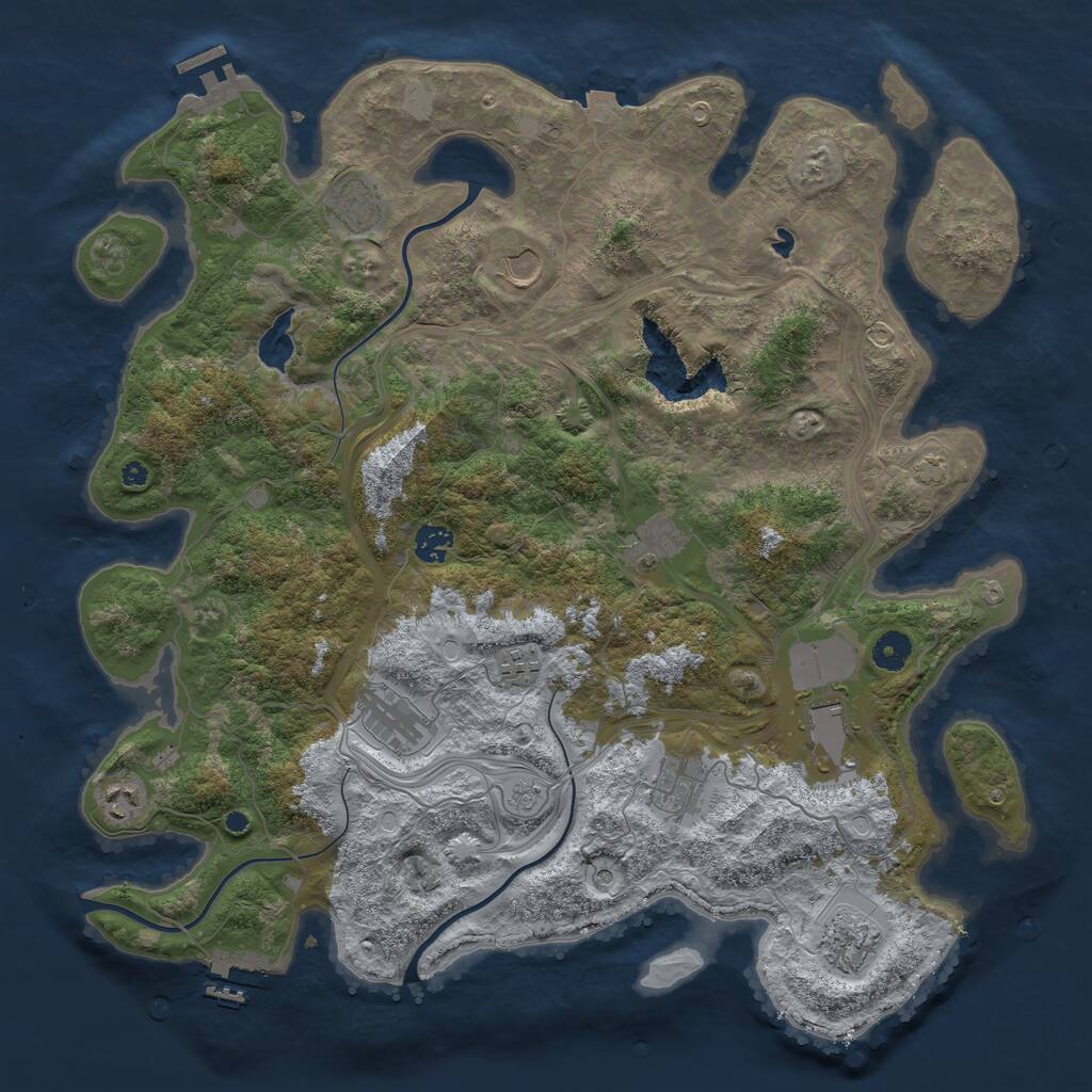 Rust Map: Procedural Map, Size: 4250, Seed: 1844030484, 16 Monuments