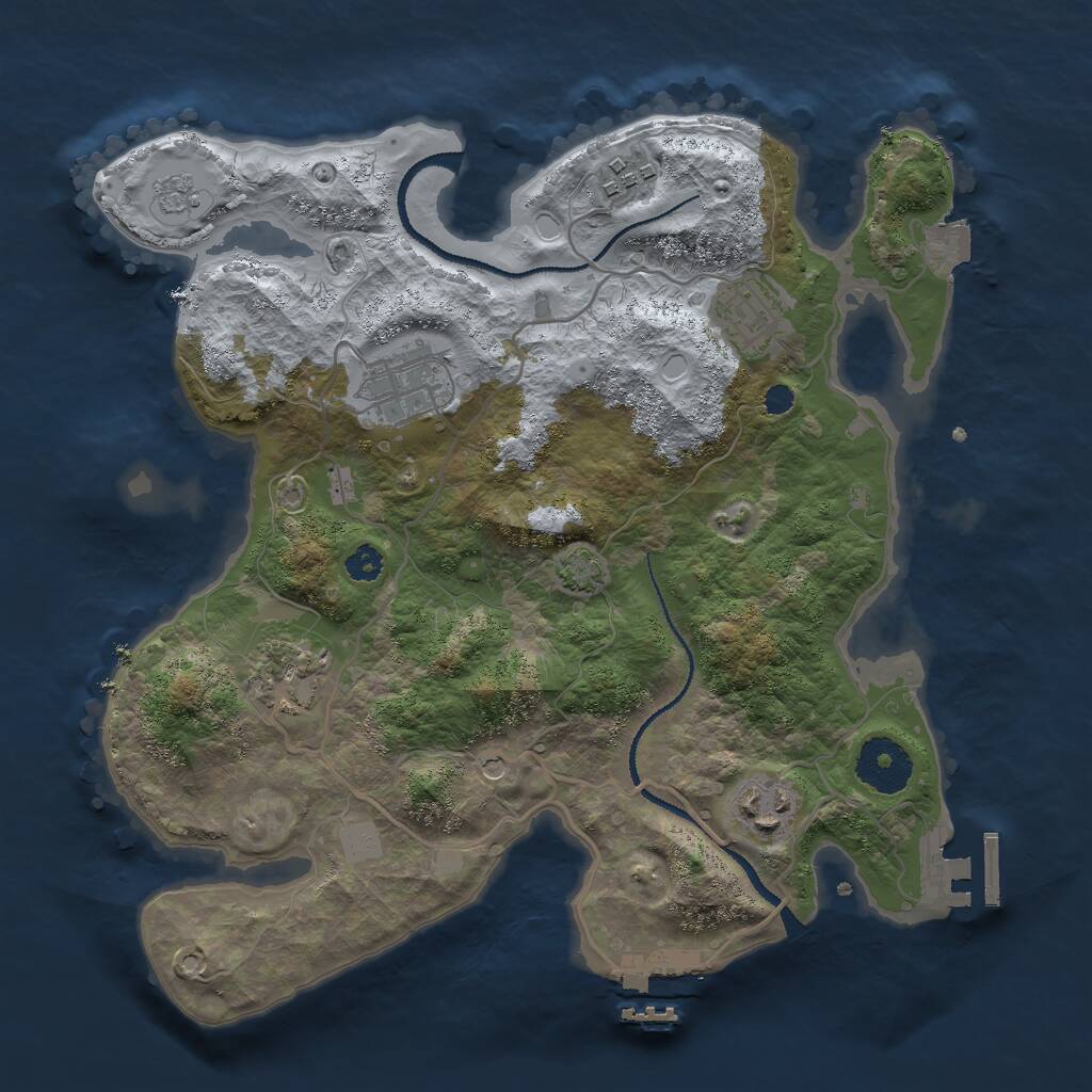 Rust Map: Procedural Map, Size: 3000, Seed: 1771394076, 11 Monuments