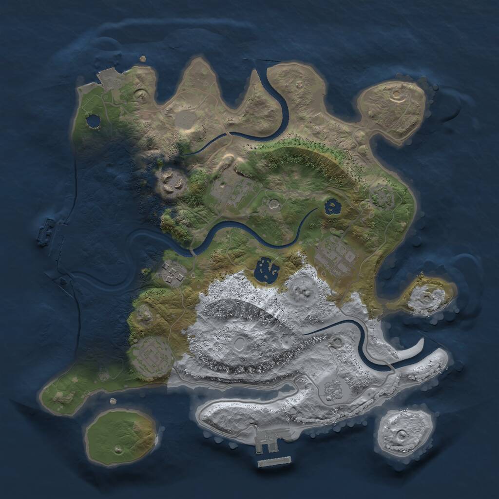 Rust Map: Procedural Map, Size: 3000, Seed: 883026, 12 Monuments