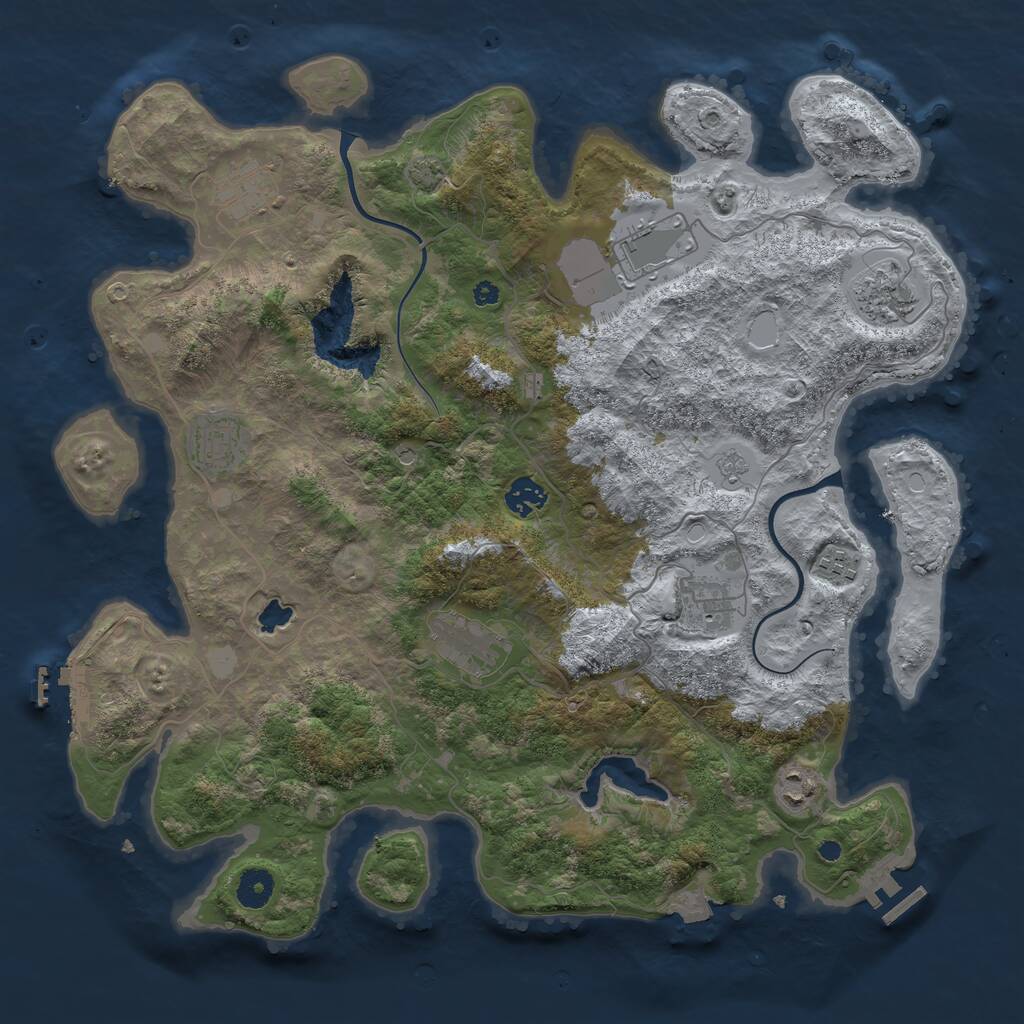 Rust Map: Procedural Map, Size: 4000, Seed: 1627376956, 15 Monuments