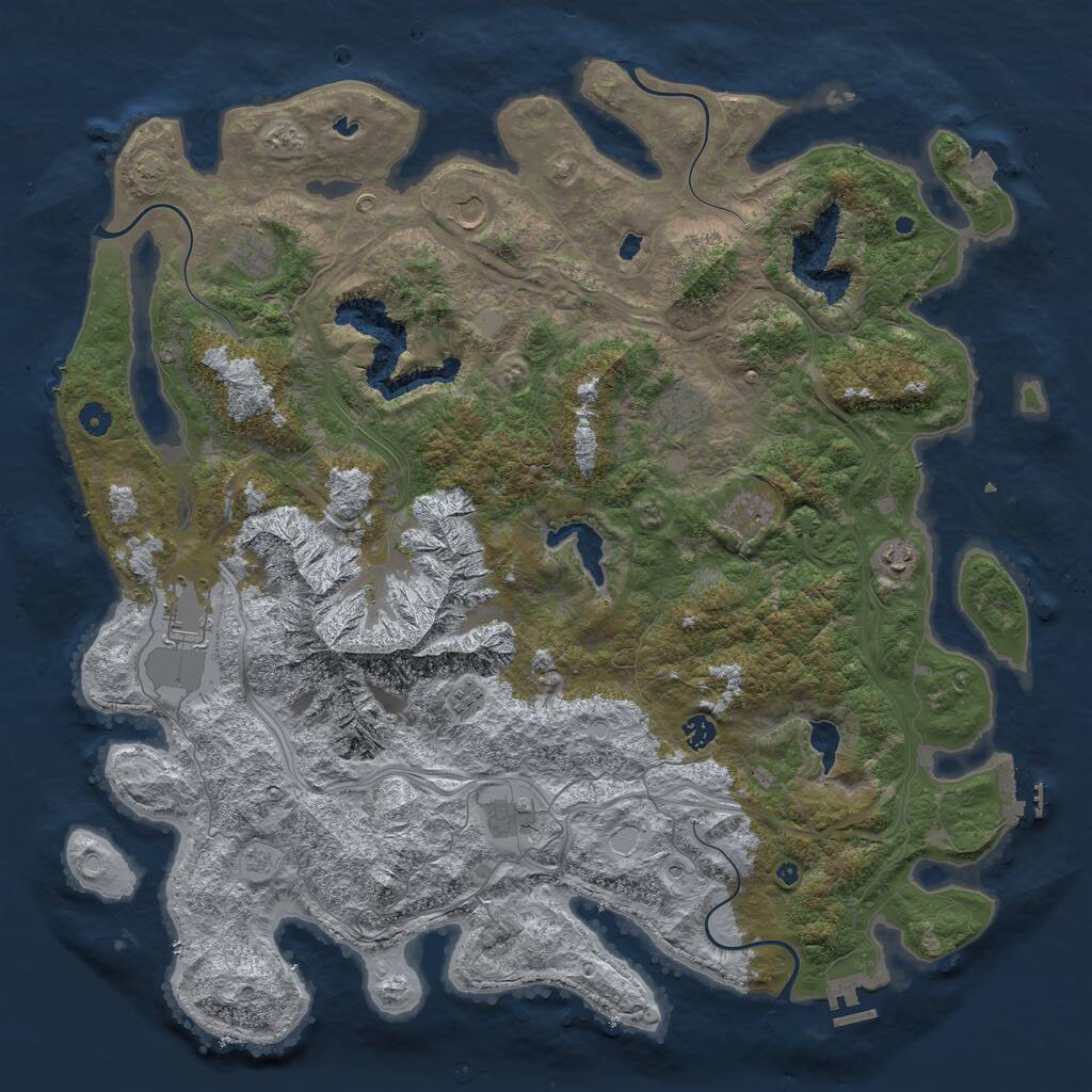 Rust Map: Procedural Map, Size: 5000, Seed: 498167, 15 Monuments