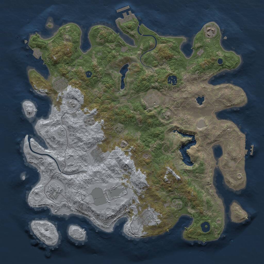 Rust Map: Procedural Map, Size: 4000, Seed: 31094234, 15 Monuments