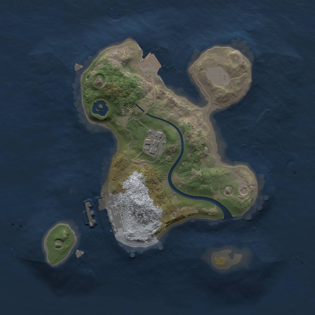 Rust Map: Procedural Map, Size: 2000, Seed: 777549551, 3 Monuments