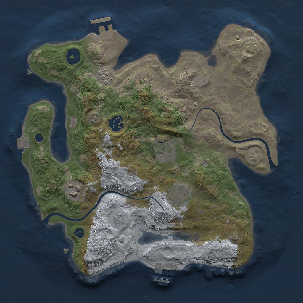 Rust Map: Procedural Map, Size: 3000, Seed: 141214912, 11 Monuments