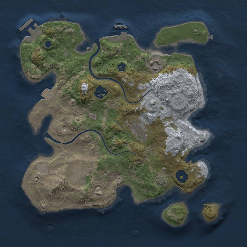 Rust Map: Procedural Map, Size: 3000, Seed: 886452632, 10 Monuments