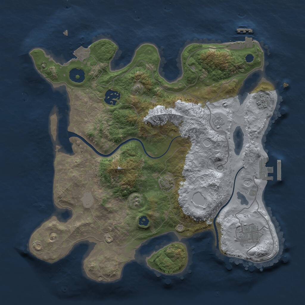 Rust Map: Procedural Map, Size: 3000, Seed: 4815067, 9 Monuments