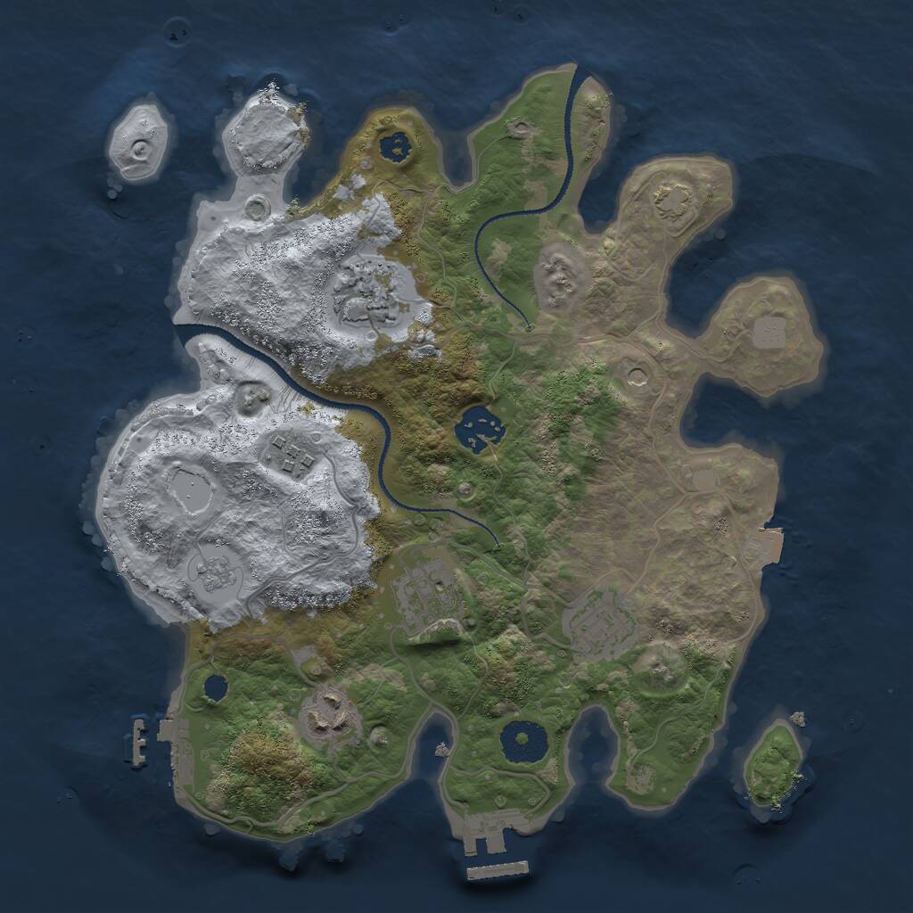 Rust Map: Procedural Map, Size: 3000, Seed: 1987053, 12 Monuments