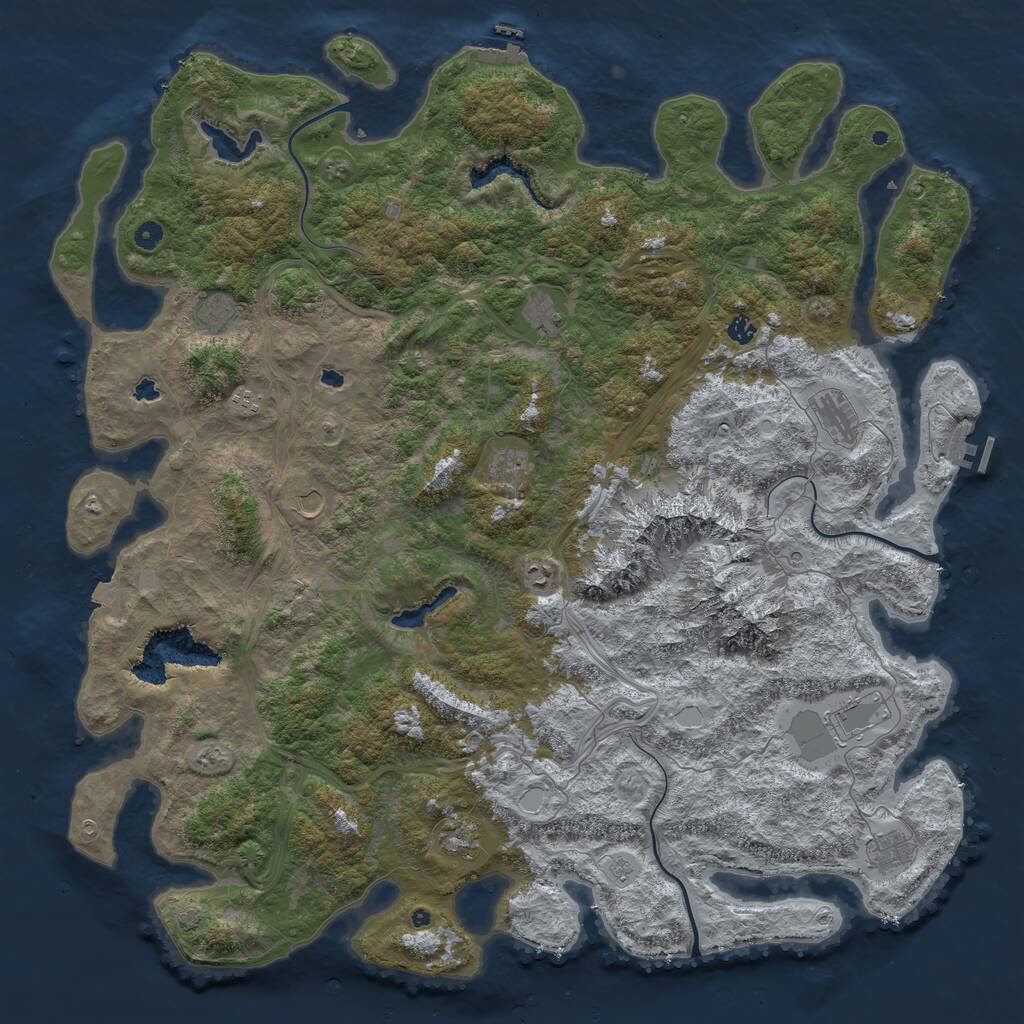 Rust Map: Procedural Map, Size: 5500, Seed: 38475632, 17 Monuments