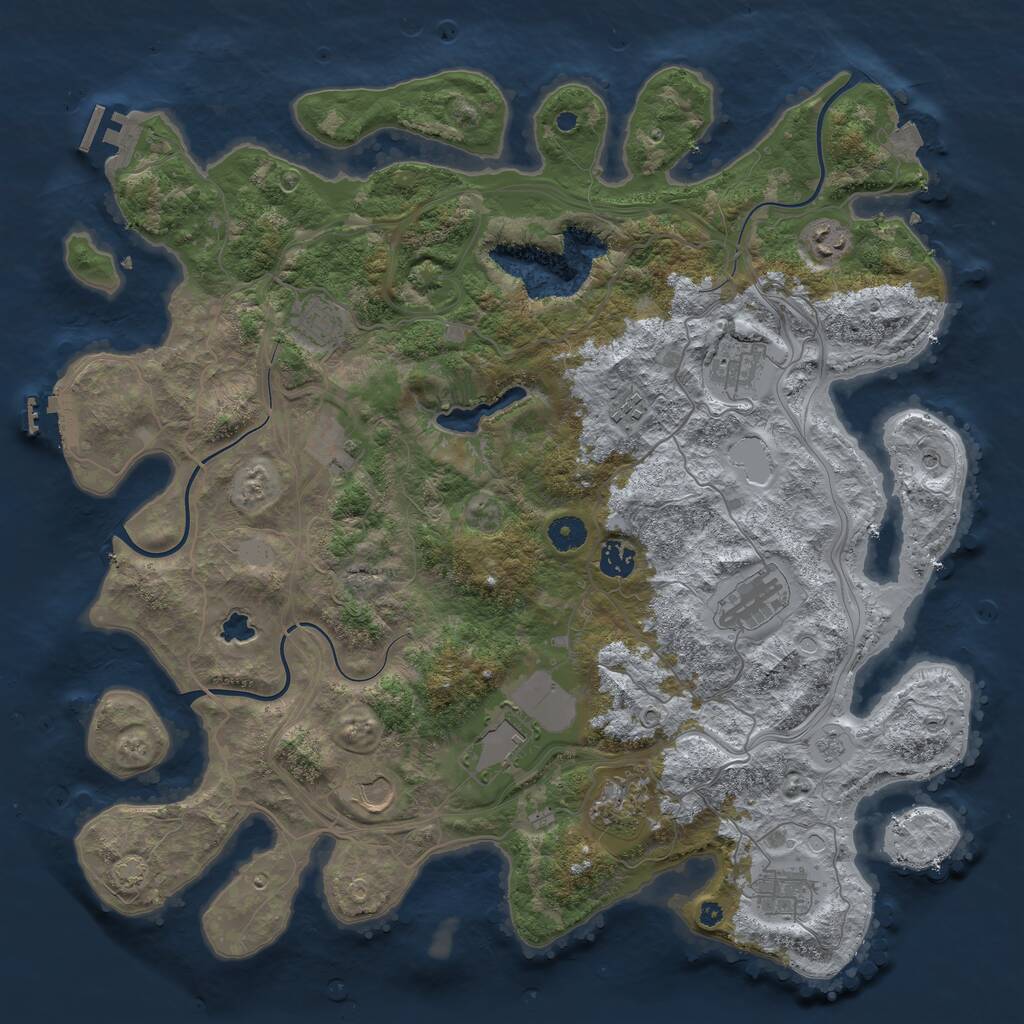 Rust Map: Procedural Map, Size: 4250, Seed: 227415004, 17 Monuments