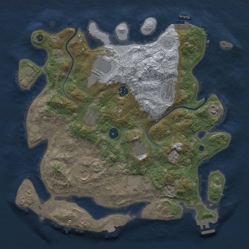 Rust Map: Procedural Map, Size: 3750, Seed: 1361618578, 15 Monuments