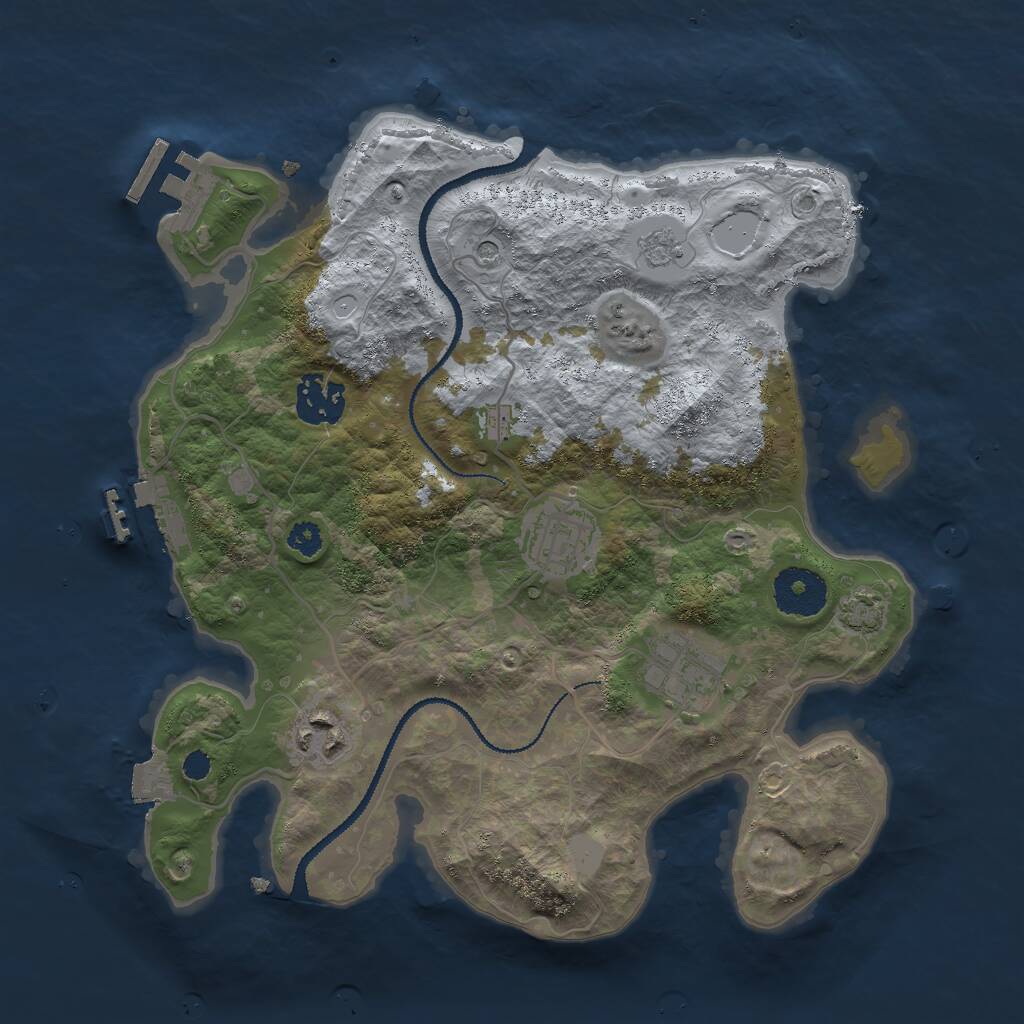 Rust Map: Procedural Map, Size: 3000, Seed: 1036969900, 10 Monuments