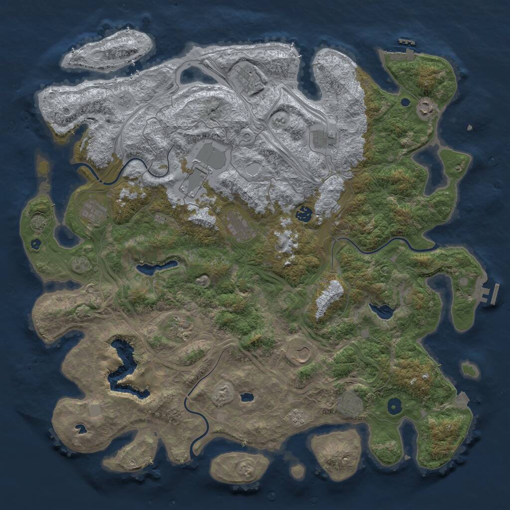 Rust Map: Procedural Map, Size: 4800, Seed: 577442950, 17 Monuments