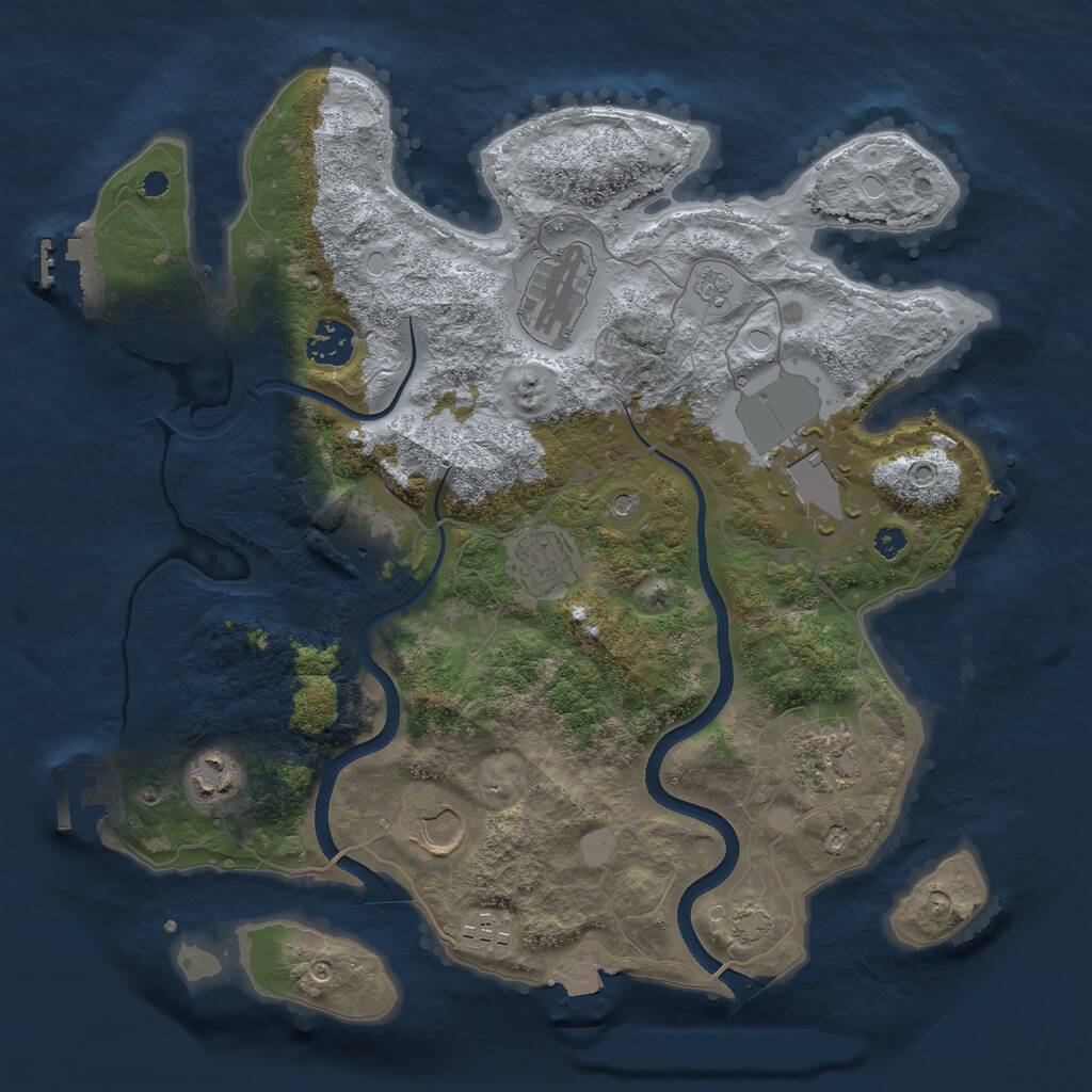 Rust Map: Procedural Map, Size: 3500, Seed: 322512464, 15 Monuments