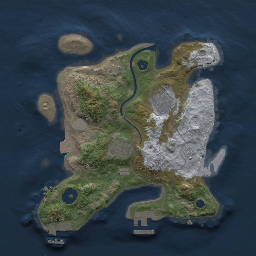 Rust Map: Procedural Map, Size: 2499, Seed: 5009, 7 Monuments